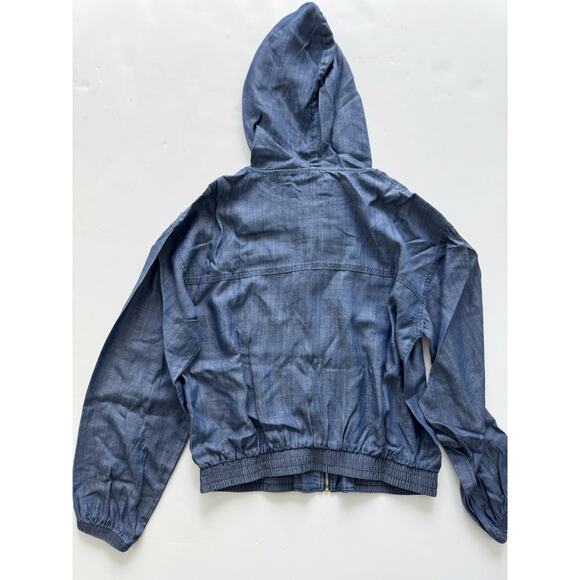 TwinSet Milano Chambray hoodie with zip Blue Denim - Picture 5 of 7